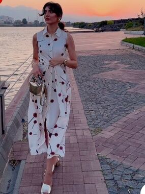ZARA printed poplin shirt dress (M) - NWT